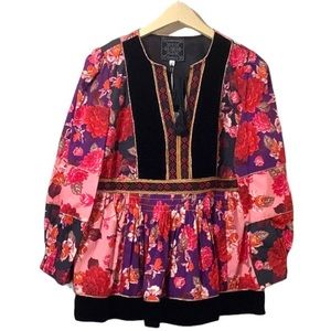 Johnny Was Kimmy Peasant Top Blouse Size Medium